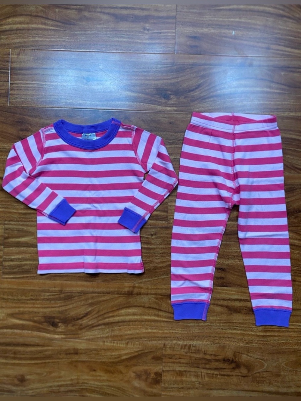 Hanna Andersson Girl Pink Purple Stripe Organic Cotton Long Sleeve Pajama Size 3